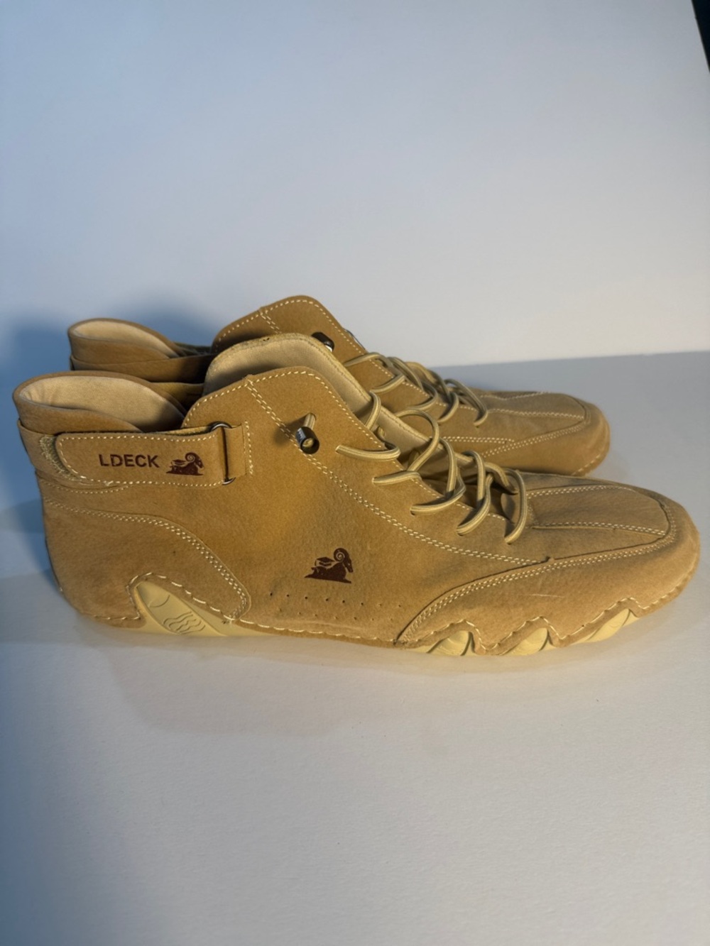 L Deck Men's Tan Suede Casual Lace-Up Shoes Chukka  Size 13 New without Box